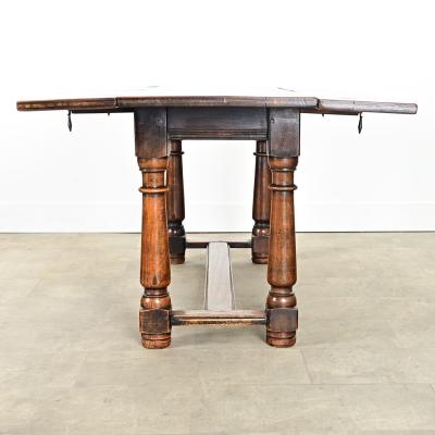 French 19th Century Solid Oak Console Dining Table