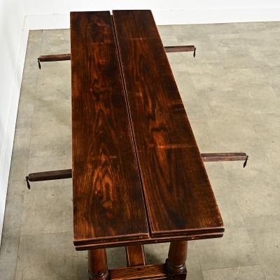 French 19th Century Solid Oak Console Dining Table