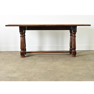 French 19th Century Solid Oak Console Dining Table