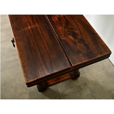 French 19th Century Solid Oak Console Dining Table