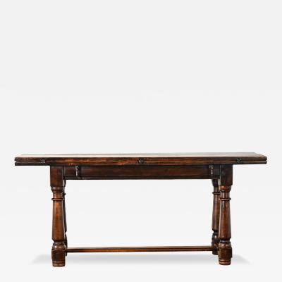 French 19th Century Solid Oak Console Dining Table