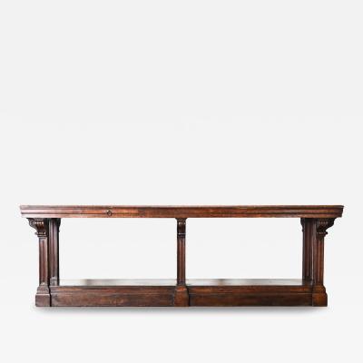 French 19th Century Solid Oak Drapery Table
