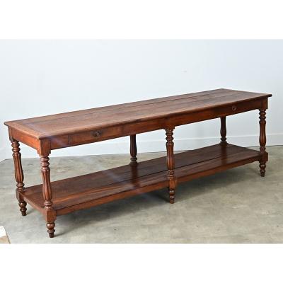 French 19th Century Solid Oak Drapery Table