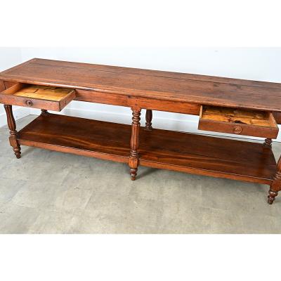 French 19th Century Solid Oak Drapery Table