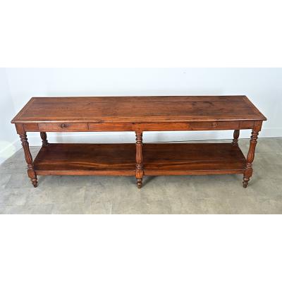 French 19th Century Solid Oak Drapery Table