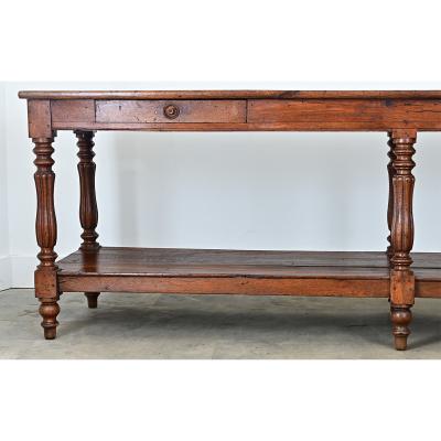 French 19th Century Solid Oak Drapery Table
