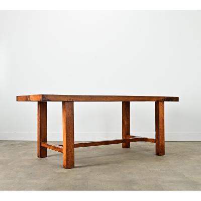 French 19th Century Solid Oak Farm Table