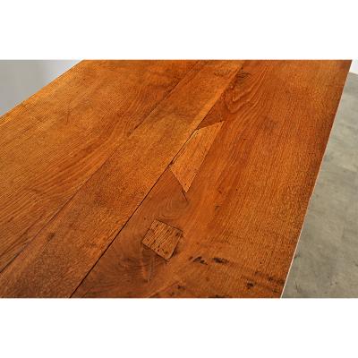 French 19th Century Solid Oak Farm Table