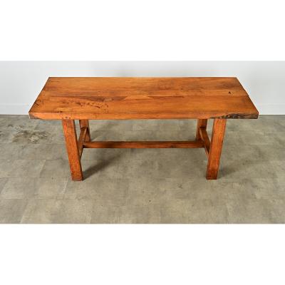 French 19th Century Solid Oak Farm Table