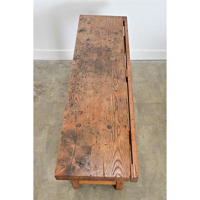 French 19th Century Solid Oak Workbench