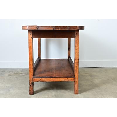 French 19th Century Solid Oak Workbench