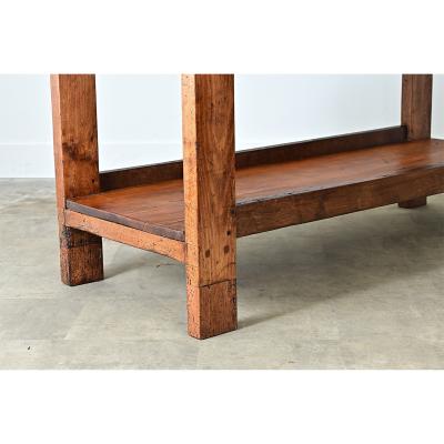 French 19th Century Solid Oak Workbench