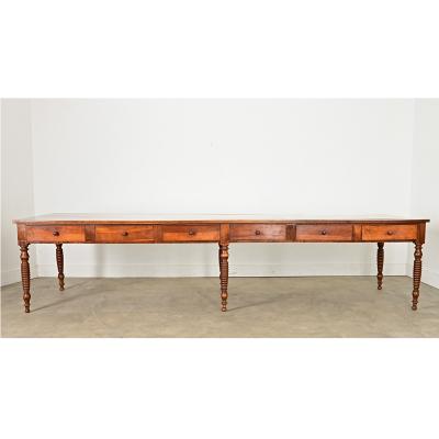 French 19th Century Solid Walnut Convent Dining Table