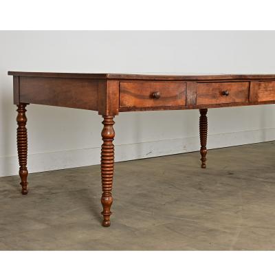 French 19th Century Solid Walnut Convent Dining Table