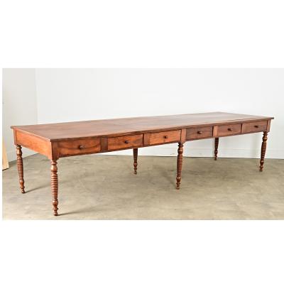 French 19th Century Solid Walnut Convent Dining Table