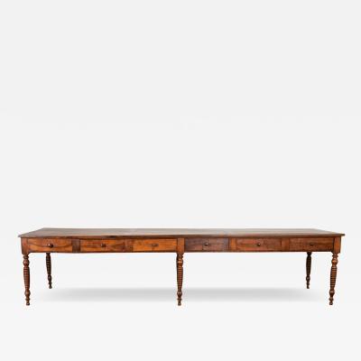 French 19th Century Solid Walnut Convent Dining Table