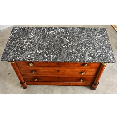 French 19th Century Solid Walnut Empire Commode