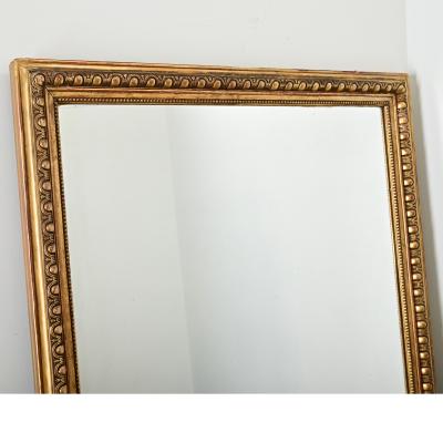French 19th Century Symmetrical Egg Dart Gilt Mirror