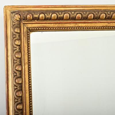 French 19th Century Symmetrical Egg Dart Gilt Mirror
