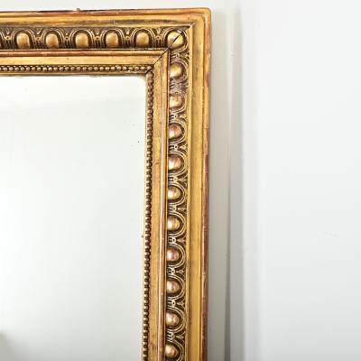 French 19th Century Symmetrical Egg Dart Gilt Mirror