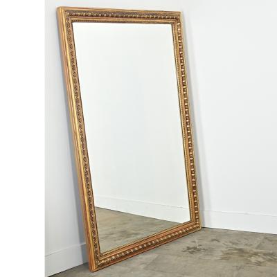 French 19th Century Symmetrical Egg Dart Gilt Mirror