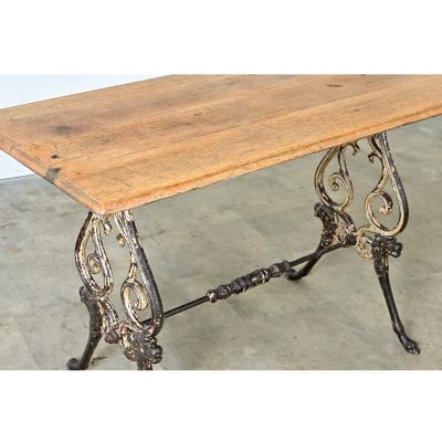 French 19th Century Tavern Table with Oak Top