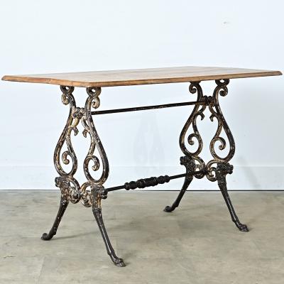 French 19th Century Tavern Table with Oak Top