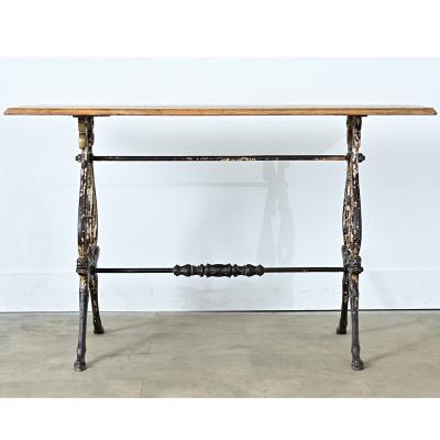 French 19th Century Tavern Table with Oak Top