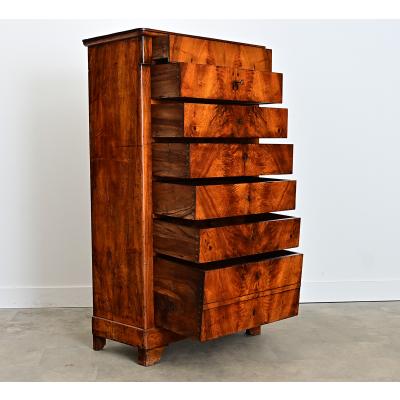 French 19th Century Walnut Louis Philippe Semainier