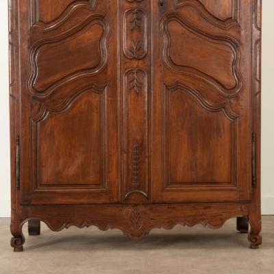French 19th Century Walnut Louis XV Style Armoire