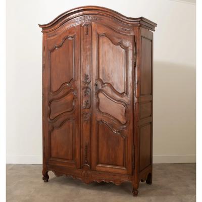 French 19th Century Walnut Louis XV Style Armoire