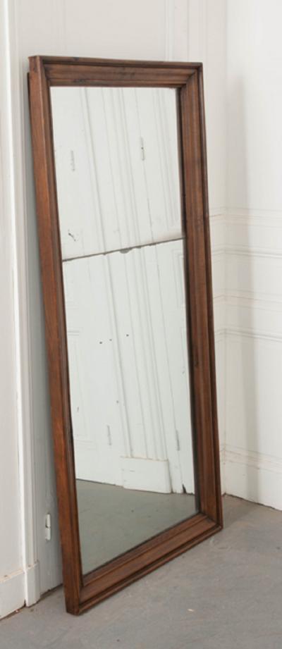 French 19th Century Walnut Mirror