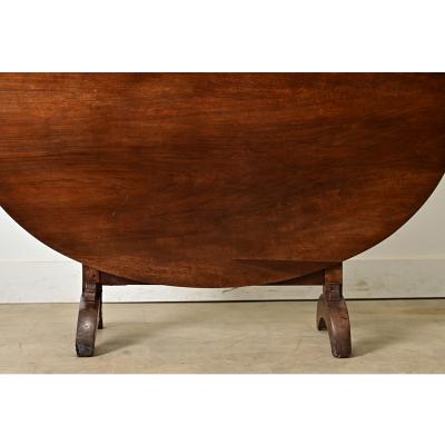 French 19th Century Walnut Oval Wine Taster s Table