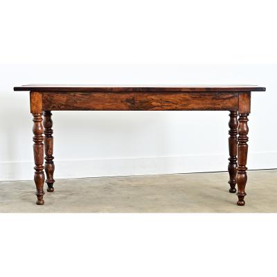 French 19th Century Walnut Server with Burl Front