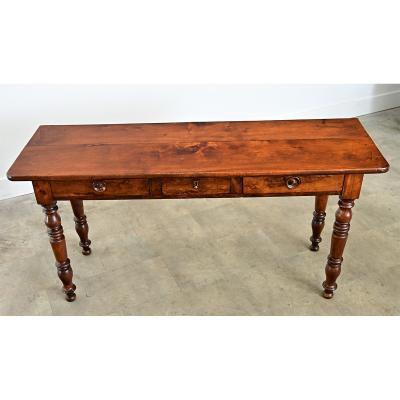 French 19th Century Walnut Server with Burl Front