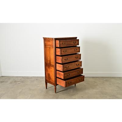 French 19th Century Walnut Tall Chest of Drawers