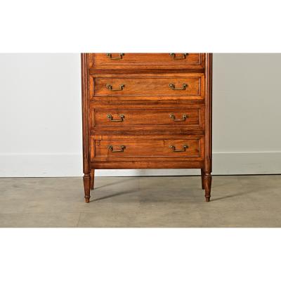 French 19th Century Walnut Tall Chest of Drawers