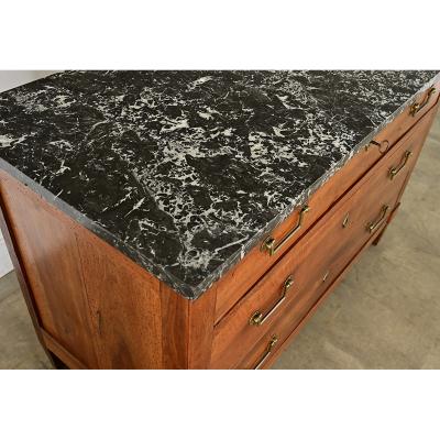 French 19th Century Walnut and Marble Commode