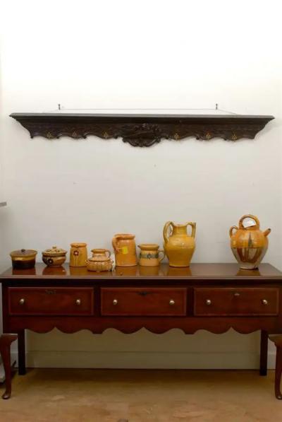 French 19th Century Wooden Rack with Carved Ribbon Tied Quiver and Arrows