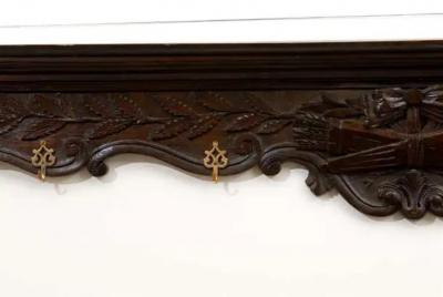 French 19th Century Wooden Rack with Carved Ribbon Tied Quiver and Arrows