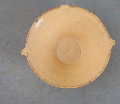 French 19th Century Yellow Glazed Cream Bowl