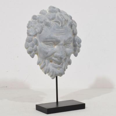 French 19th Century Zinc Bacchus Head Ornament