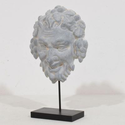 French 19th Century Zinc Bacchus Head Ornament