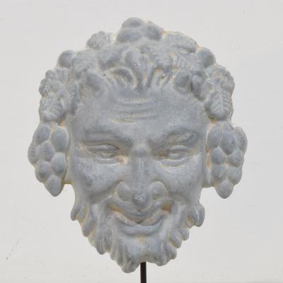 French 19th Century Zinc Bacchus Head Ornament