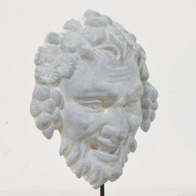 French 19th Century Zinc Bacchus Head Ornament