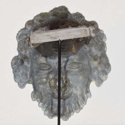 French 19th Century Zinc Bacchus Head Ornament