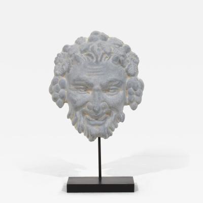 French 19th Century Zinc Bacchus Head Ornament