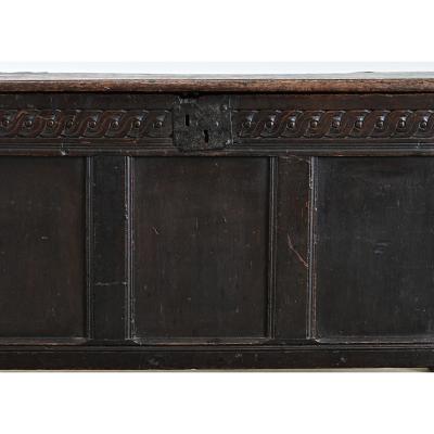 French 19th Century or Earlier Carved Oak Coffer