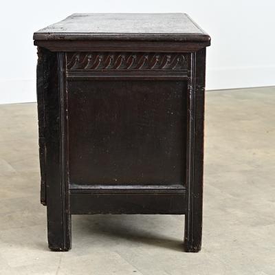 French 19th Century or Earlier Carved Oak Coffer