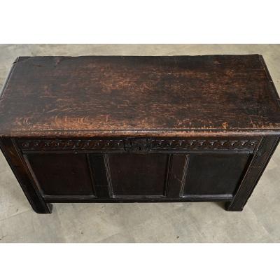 French 19th Century or Earlier Carved Oak Coffer